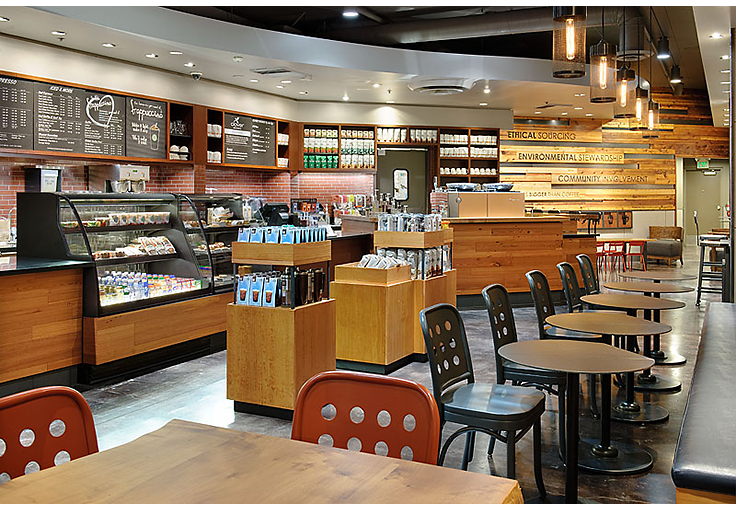 Lighting design for Starbucks Cafes, used globally. Queene Anne. Starbucks Café.