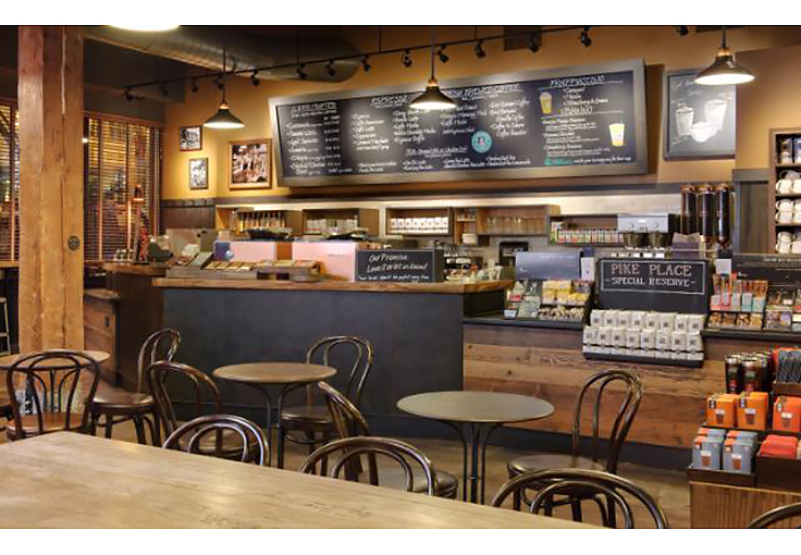 Menu design and chalk production for Pike Place Starbucks Cafe.